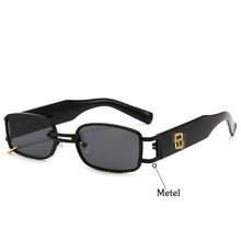 Load image into Gallery viewer, Unisex Rectangular Hip Hop Sunglasses Vintage Metal Square  Sun Glasses Men Women Rectangle Uv400 Brand Designer Eyewear