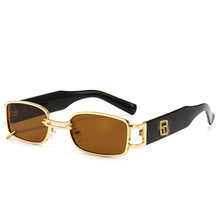 Load image into Gallery viewer, Unisex Rectangular Hip Hop Sunglasses Vintage Metal Square  Sun Glasses Men Women Rectangle Uv400 Brand Designer Eyewear