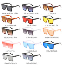 Load image into Gallery viewer, Unisex Retro Classic Square Flat Top Sunglasses Women Brand Designer Trendy One Piece Mirror Sun Glasses Women For Female Shades