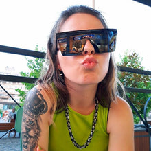 Load image into Gallery viewer, Unisex Retro Classic Square Flat Top Sunglasses Women Brand Designer Trendy One Piece Mirror Sun Glasses Women For Female Shades