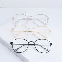 Load image into Gallery viewer, Unisex Retro Optical Glasses Big Round Metal Frame Flat Mirror Eyewear Women Men Transparent Lens Eyeglasses