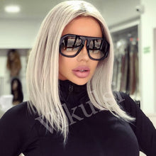 Load image into Gallery viewer, Unisex Retro Oversized Pilot Sunglasses Women Brand Designer One Piece Big Sun Glasses For Female Male Black Mask Shades UV400