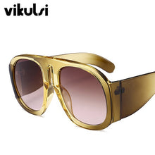 Load image into Gallery viewer, Unisex Retro Oversized Pilot Sunglasses Women Brand Designer One Piece Big Sun Glasses For Female Male Black Mask Shades UV400