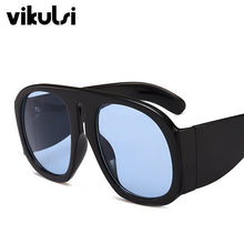 Load image into Gallery viewer, Unisex Retro Oversized Pilot Sunglasses Women Brand Designer One Piece Big Sun Glasses For Female Male Black Mask Shades UV400