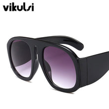 Load image into Gallery viewer, Unisex Retro Oversized Pilot Sunglasses Women Brand Designer One Piece Big Sun Glasses For Female Male Black Mask Shades UV400