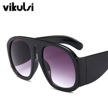 Load image into Gallery viewer, Unisex Retro Oversized Pilot Sunglasses Women Brand Designer One Piece Big Sun Glasses For Female Male Black Mask Shades UV400