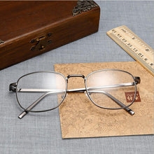 Load image into Gallery viewer, Unisex Retro Square Metal Glasses Frame Transparent Clear Lens Black/Silver/Gold/Gray/Brown Metal Frame Men/Women Spectacles