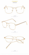 Load image into Gallery viewer, Unisex Retro Square Metal Glasses Frame Transparent Clear Lens Black/Silver/Gold/Gray/Brown Metal Frame Men/Women Spectacles