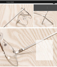 Load image into Gallery viewer, Unisex Retro Square Metal Glasses Frame Transparent Clear Lens Black/Silver/Gold/Gray/Brown Metal Frame Men/Women Spectacles