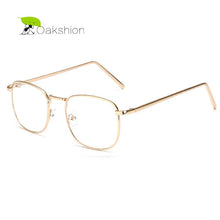 Load image into Gallery viewer, Unisex Retro Square Metal Glasses Frame Transparent Clear Lens Black/Silver/Gold/Gray/Brown Metal Frame Men/Women Spectacles