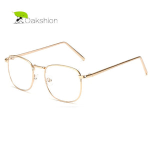 Unisex Retro Square Metal Glasses Frame Transparent Clear Lens Black/Silver/Gold/Gray/Brown Metal Frame Men/Women Spectacles