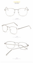 Load image into Gallery viewer, Unisex Retro Square Metal Glasses Frame Transparent Clear Lens Black/Silver/Gold/Gray/Brown Metal Frame Men/Women Spectacles