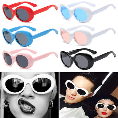 Unisex UV400 Protection Anti-Reflective Oval Round Glasses Trendy Clout Goggle Kurt Cobain Sunglasses Funny Cool Style Eyewear
