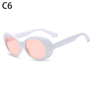 Unisex UV400 Protection Anti-Reflective Oval Round Glasses Trendy Clout Goggle Kurt Cobain Sunglasses Funny Cool Style Eyewear