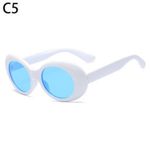 Unisex UV400 Protection Anti-Reflective Oval Round Glasses Trendy Clout Goggle Kurt Cobain Sunglasses Funny Cool Style Eyewear