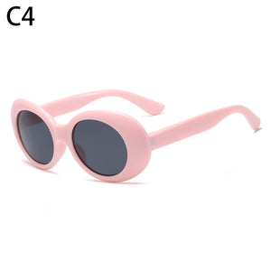 Unisex UV400 Protection Anti-Reflective Oval Round Glasses Trendy Clout Goggle Kurt Cobain Sunglasses Funny Cool Style Eyewear