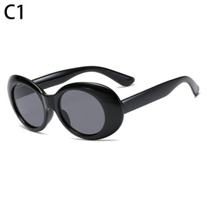 Unisex UV400 Protection Anti-Reflective Oval Round Glasses Trendy Clout Goggle Kurt Cobain Sunglasses Funny Cool Style Eyewear