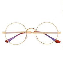 Load image into Gallery viewer, Unisex Women Men Retro Round Metal Frame Clear Lens Glasses UV 400 silver gold anti-radiation Nerd Spectacles Eyeglass