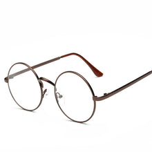 Load image into Gallery viewer, Unisex Women Men Retro Round Metal Frame Clear Lens Glasses UV 400 silver gold anti-radiation Nerd Spectacles Eyeglass
