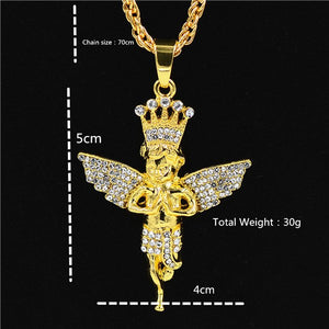Justice Balance Scales Pendant Necklace Fashion Gold Color Charm Men Women Rhinestone Crystal Hiphop Jewelry Alloy