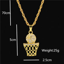 Load image into Gallery viewer, Justice Balance Scales Pendant Necklace Fashion Gold Color Charm Men Women Rhinestone Crystal Hiphop Jewelry Alloy