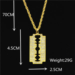 Justice Balance Scales Pendant Necklace Fashion Gold Color Charm Men Women Rhinestone Crystal Hiphop Jewelry Alloy