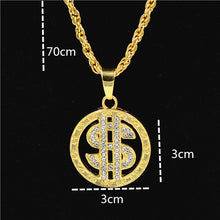 Load image into Gallery viewer, Justice Balance Scales Pendant Necklace Fashion Gold Color Charm Men Women Rhinestone Crystal Hiphop Jewelry Alloy