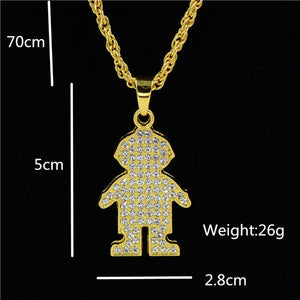 Justice Balance Scales Pendant Necklace Fashion Gold Color Charm Men Women Rhinestone Crystal Hiphop Jewelry Alloy
