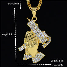 Load image into Gallery viewer, Justice Balance Scales Pendant Necklace Fashion Gold Color Charm Men Women Rhinestone Crystal Hiphop Jewelry Alloy