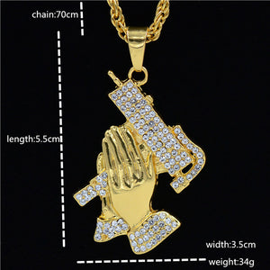 Justice Balance Scales Pendant Necklace Fashion Gold Color Charm Men Women Rhinestone Crystal Hiphop Jewelry Alloy