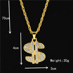 Justice Balance Scales Pendant Necklace Fashion Gold Color Charm Men Women Rhinestone Crystal Hiphop Jewelry Alloy