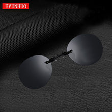 Load image into Gallery viewer, Upgrade Clip On Nose Sunglasses Men Vintage Hacker Empire Matrix Morpheus Rimless Sun Glasses Round UV400 Glasses