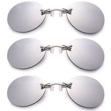 Load image into Gallery viewer, Upgrade Clip On Nose Sunglasses Men Vintage Hacker Empire Matrix Morpheus Rimless Sun Glasses Round UV400 Glasses