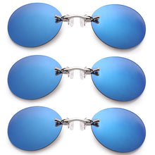 Load image into Gallery viewer, Upgrade Clip On Nose Sunglasses Men Vintage Hacker Empire Matrix Morpheus Rimless Sun Glasses Round UV400 Glasses