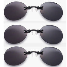 Load image into Gallery viewer, Upgrade Clip On Nose Sunglasses Men Vintage Hacker Empire Matrix Morpheus Rimless Sun Glasses Round UV400 Glasses