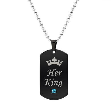 V.YaHer King & His Queen Coppia Collane con ciondolo Moda Crytal Crown Stone Tag Collane con ciondoli per donne Uomini Regali Nave di caduta 