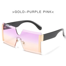 Load image into Gallery viewer, 2022 Oversized Square Rimless Sunglasses Women Brand Designer Flat Siamese Sun Glasses Female Eyewear Travel Gafa de sol