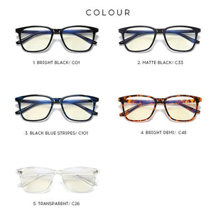 VCKA Clear Computer Glasses  Men Frame Anti Blue Light Blocking Eyeglasses Frame TR90 Myopia Optical Spectacles Degree Eyewear