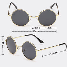 Load image into Gallery viewer, VEGA Polarized 80s 90s Retro Round Glasses Men Women Metal Round Sunglasses Vintage Small Hippie Glasses Circle Lenses 8024