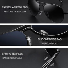 Load image into Gallery viewer, VEGOOS Classic Aviation Sunglasses Men Polarized UV400 Protection Metal Frame Spring Pilot Driving Fishing Sun Glasses #3025M