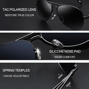 VEGOOS Classic Aviation Sunglasses Men Polarized UV400 Protection Metal Frame Spring Pilot Driving Fishing Sun Glasses #3025M