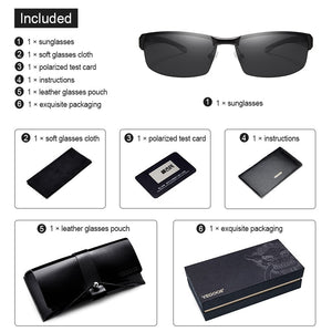 VEGOOS Men Sunglasses Aviation Polarized UV400 Protect Classic Pilot Sun Glasses for Sports Outdoor Driving gafas de sol #8050