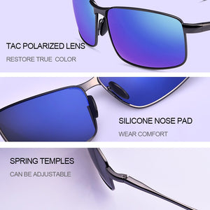 VEGOOS Polarized Sunglasses Men Classic Square Metal Frame UV400 Protect Rectangular driving Sports Sun Glasses #3089
