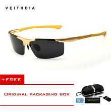 Load image into Gallery viewer, VEITHDIA 2022 Aluminum Magnesium Sunglasses Polarized Men Semi rimless Coating Mirror Sun Glasses Male Eyewear Accessories 6588