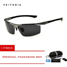 Load image into Gallery viewer, VEITHDIA 2022 Aluminum Magnesium Sunglasses Polarized Men Semi rimless Coating Mirror Sun Glasses Male Eyewear Accessories 6588
