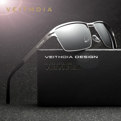 VEITHDIA 2023 Men's Sunglasses Polarized UV400 Lens Sun Glasses Rectangle Stainless Steel Glasses Eyewear Accessories For Men