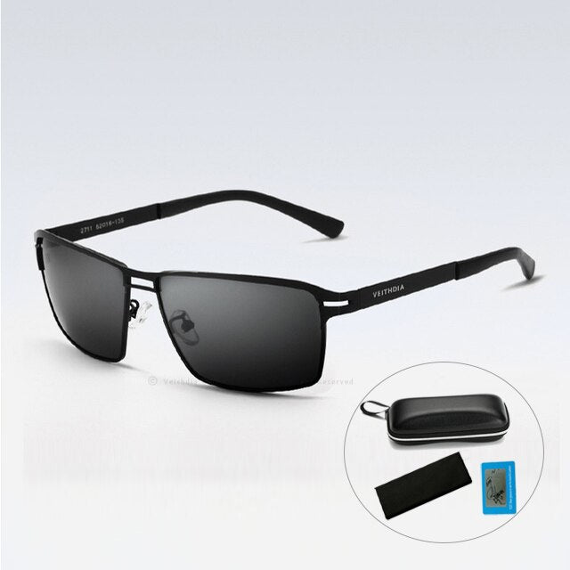 VEITHDIA 2023 Men's Sunglasses Polarized UV400 Lens Sun Glasses Rectangle Stainless Steel Glasses Eyewear Accessories For Men