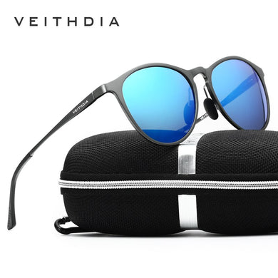 VEITHDIA 2023 Unisex Vintage Sunglasses Round Polarized Lens Sun Glasses Aluminum Brand Designer Glasses for Men/Women 6625