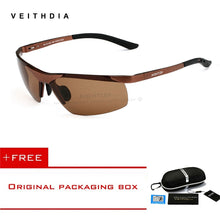 Load image into Gallery viewer, VEITHDIA Aluminum Magnesium Men's Polarized Rimless Sun glasses Sports Male Eyewear Sunglasses Goggle Oculos shades For Men 6501
