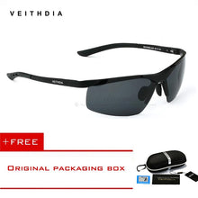 Load image into Gallery viewer, VEITHDIA Aluminum Magnesium Men's Polarized Rimless Sun glasses Sports Male Eyewear Sunglasses Goggle Oculos shades For Men 6501